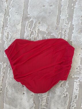 Strapless Ruched Red Corset Top